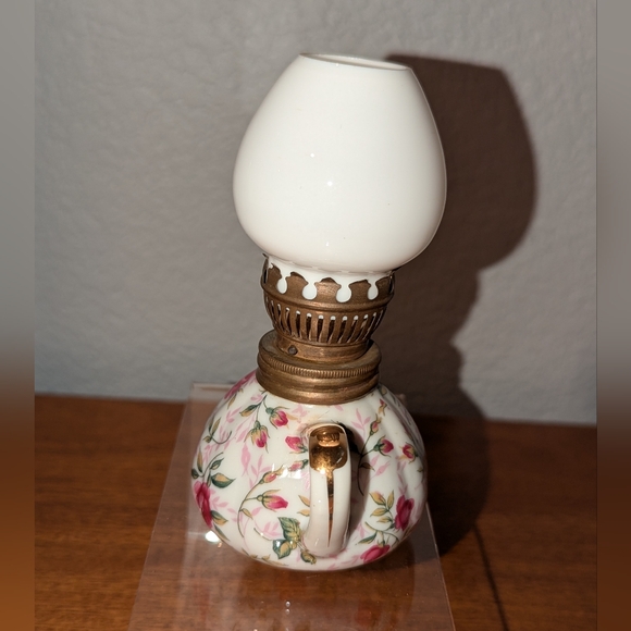 Lefton Rose Chintz Finger Lamp 686R Vintage - Picture 3 of 12